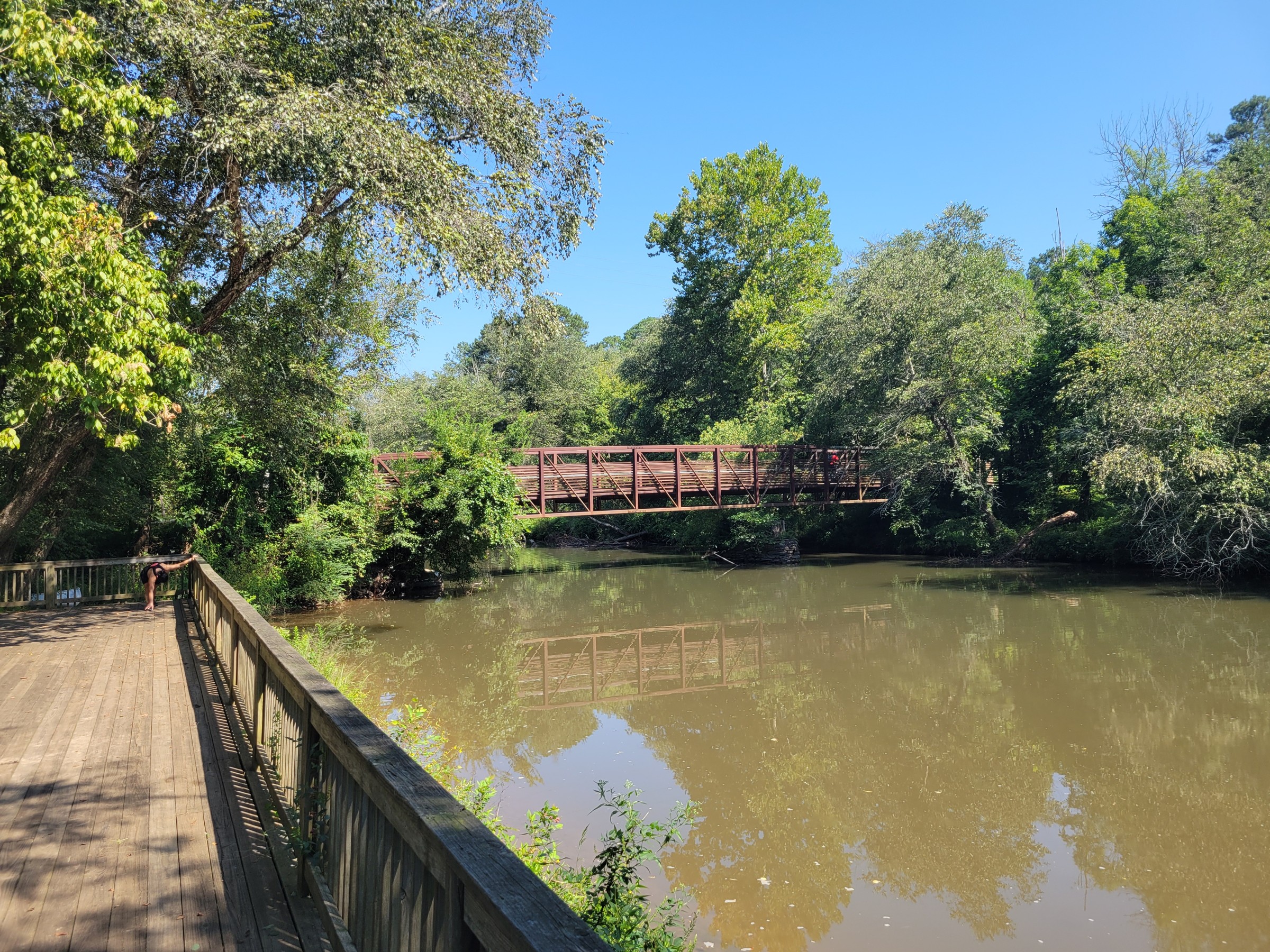 Olde Rope Mill Park bridge over Little River in Woodstock, Georgia