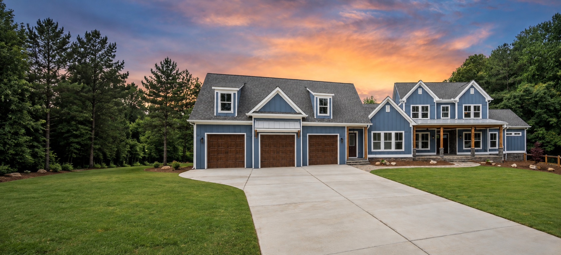 The Fowler craftsman home at twilight