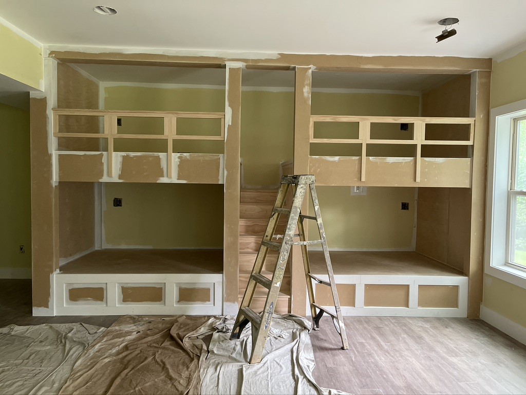 Custom built-in cabinetry during installation