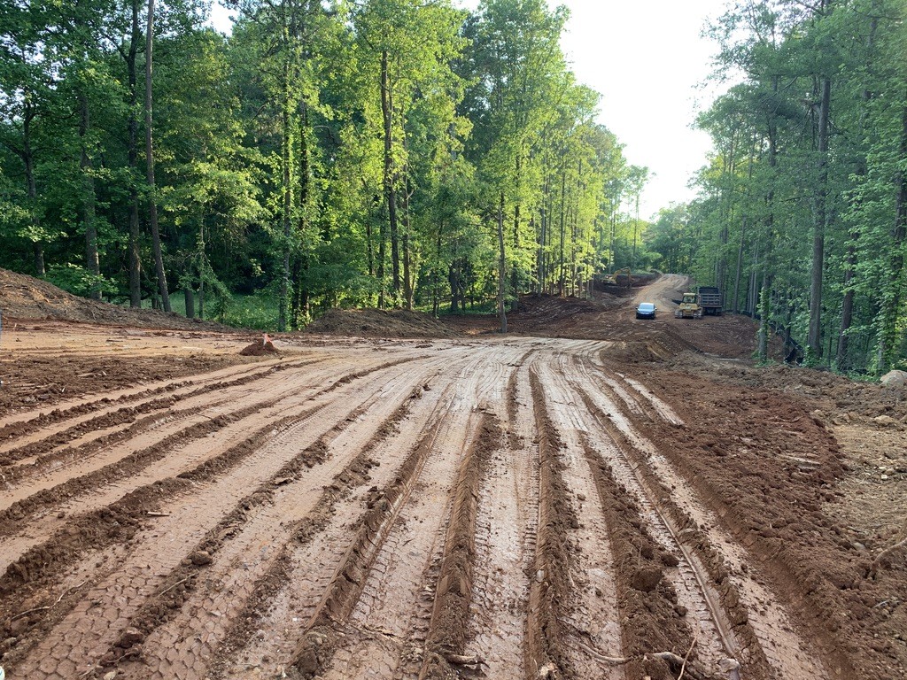 Wooded property being prepared for construction